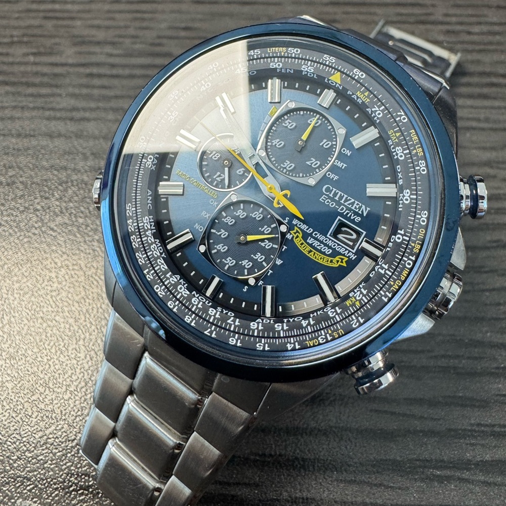 Citizen Blue angels Eco-Drive Chronograph in Blue and Silver